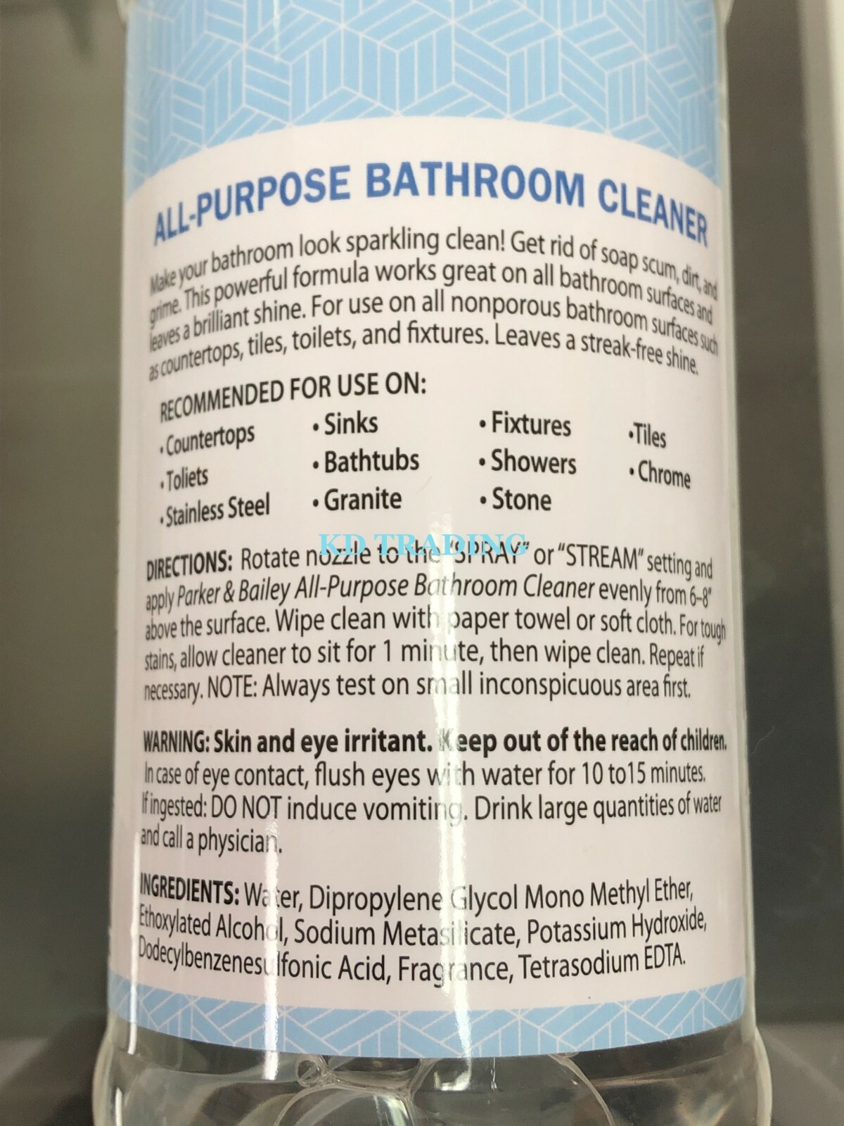 (2-Pk) PARKER & BAILEY All-Purpose Toilet BATHROOM CLEANER Soap Scum Dirt Grime