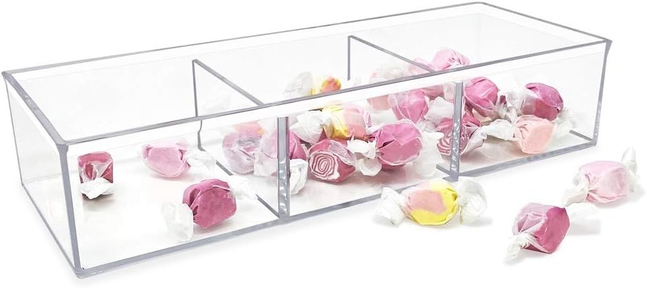 Large 3-Compartment Acrylic Stackable Organizer 12.9″ L x 5″ W x 2.7″ H