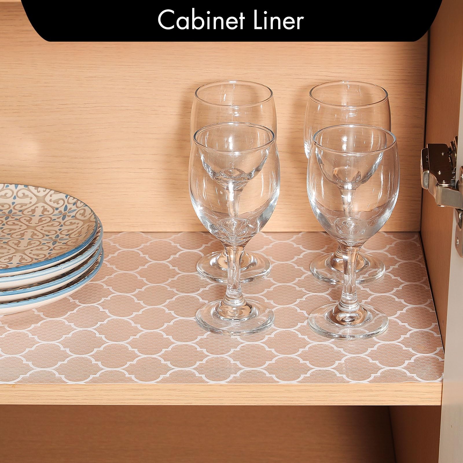 Cooyes Shelf Liner for Kitchen Cabinets – 17.5″W x 78.7″L, Absolute White