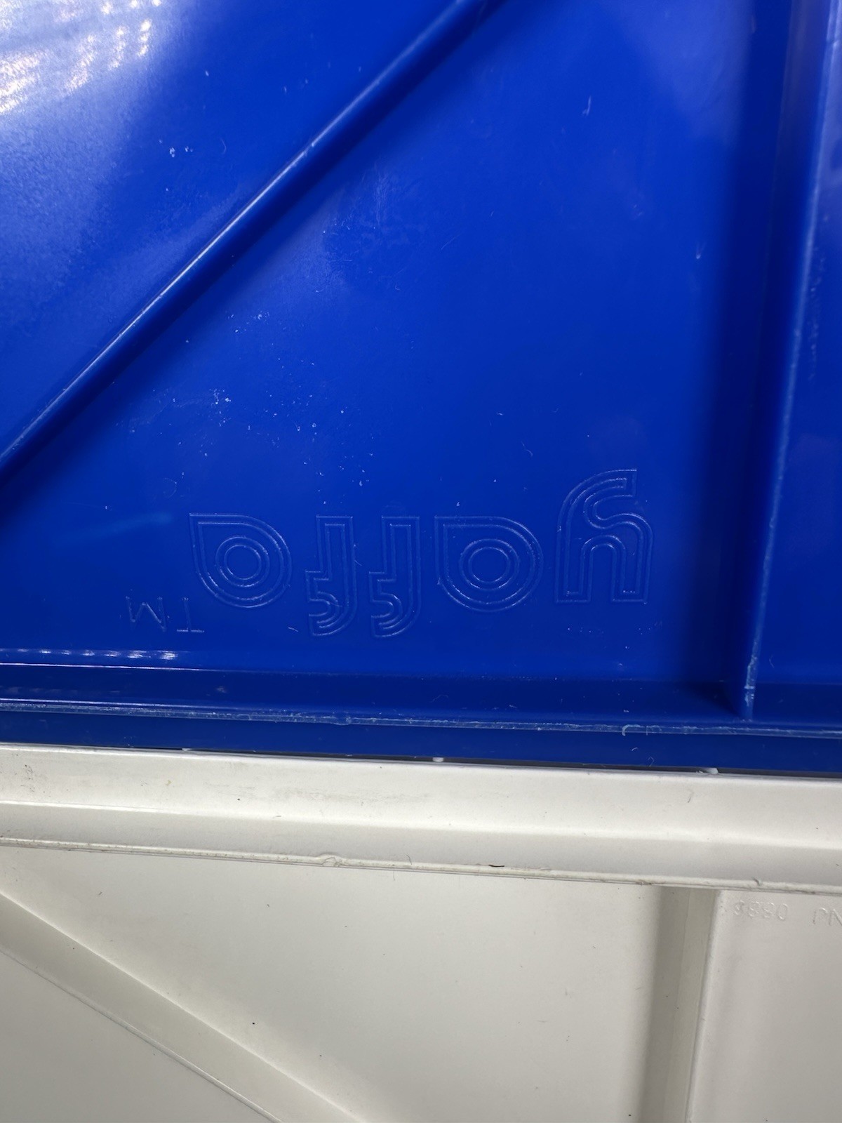 Yaffa Blocks Storage Crate Bin Stackable Set Of 2 Small Mini White Blue Desk 9”
