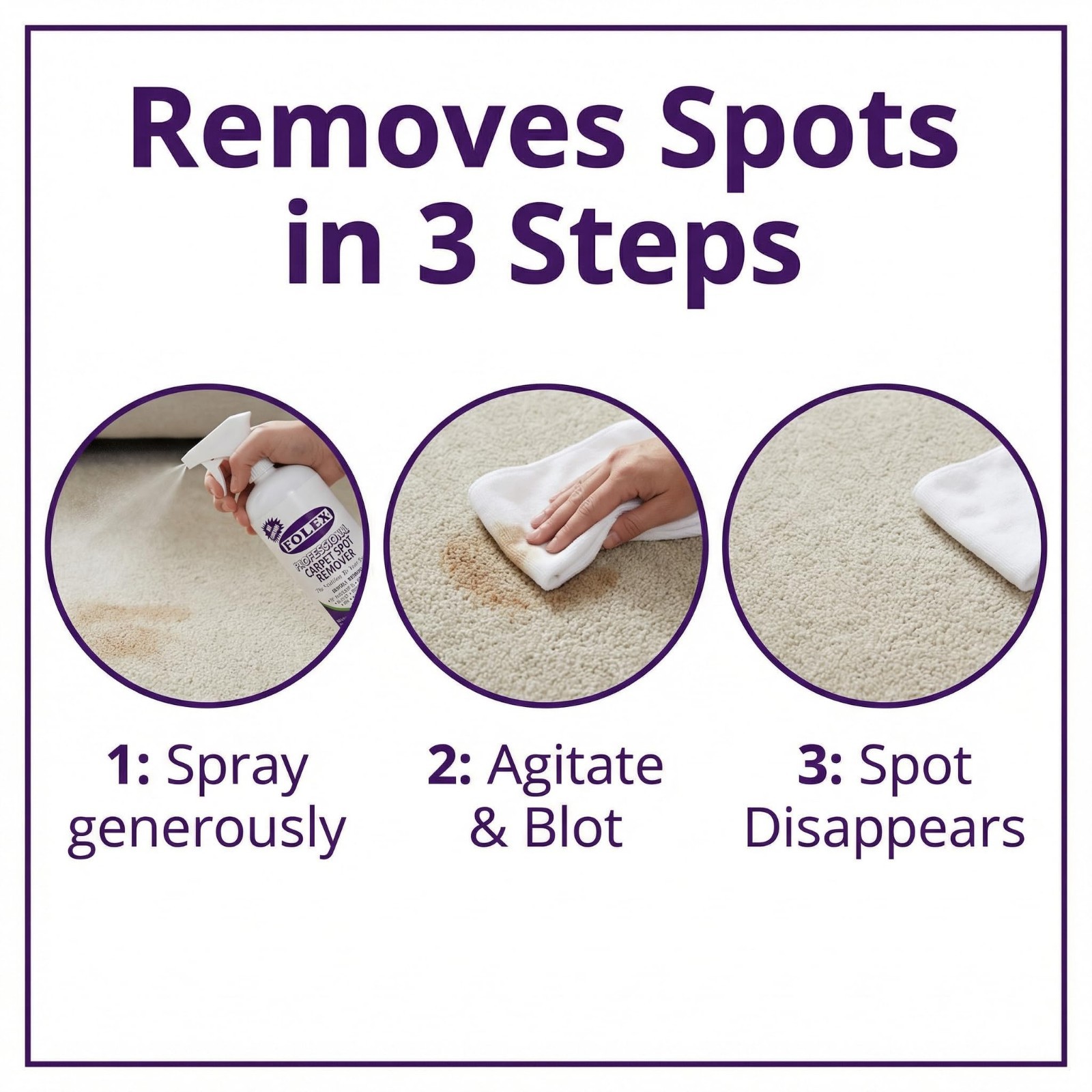 Professional Carpet Cleaner Spray 34 oz – Pet Stain Remover – Instant No Rinse –