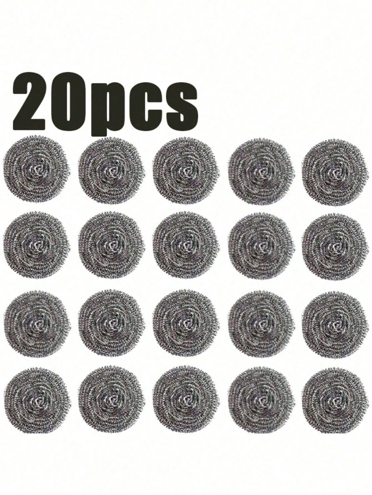 20PCS Stainless Steel Scouring Pad Mesh Scrubber Metal Wire Sponge Cleaning Ball