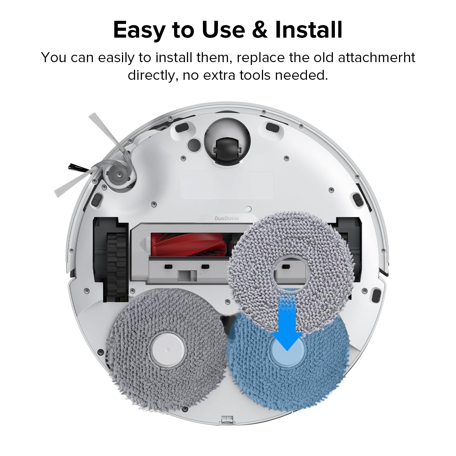 Roborock 4 Pack Microfiber Mop Cloths Qrevo Curv Qrevo Curv S5X Qrevo Edge