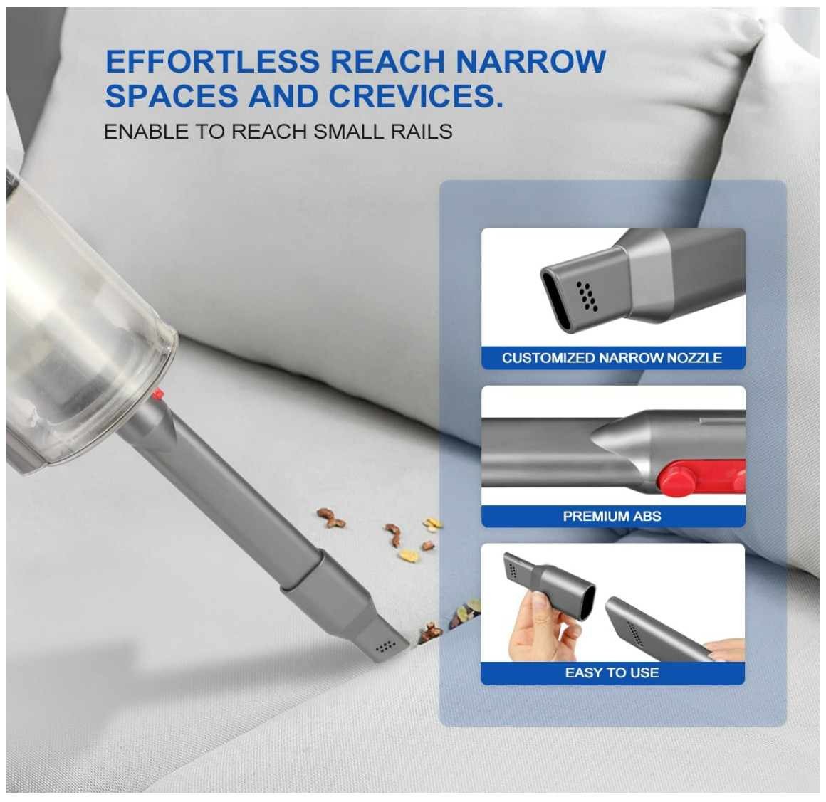 Crevice Tool for Dyson V15 V12 V11 V10 V8 V7 Gen5 G5, Narrow Nozzle for Crevices
