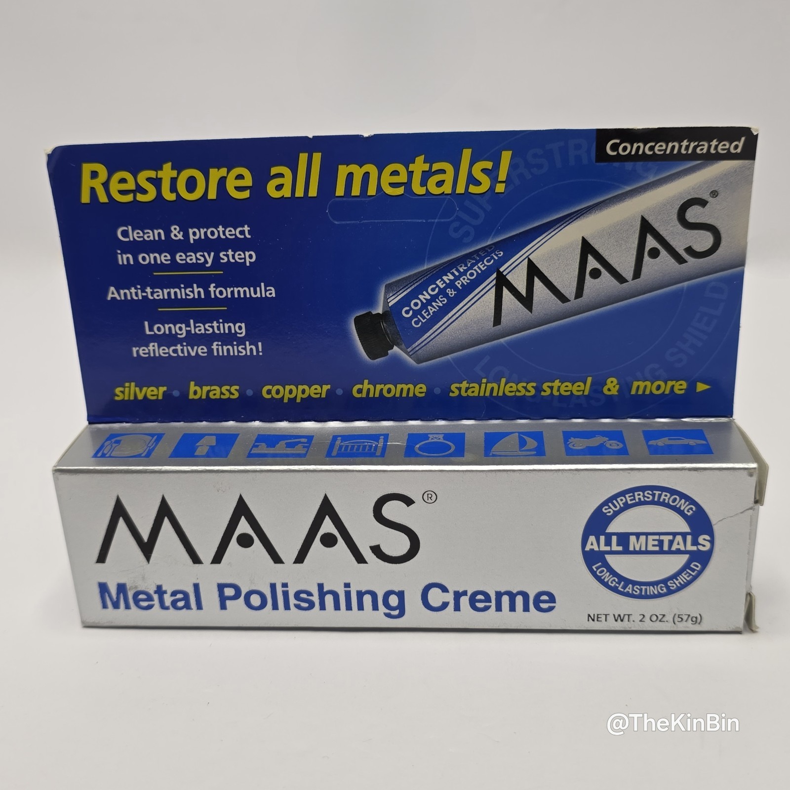 MAAS Metal Fine Polishing Cream All Metals Concentrated 2 oz Tube Full USA Made