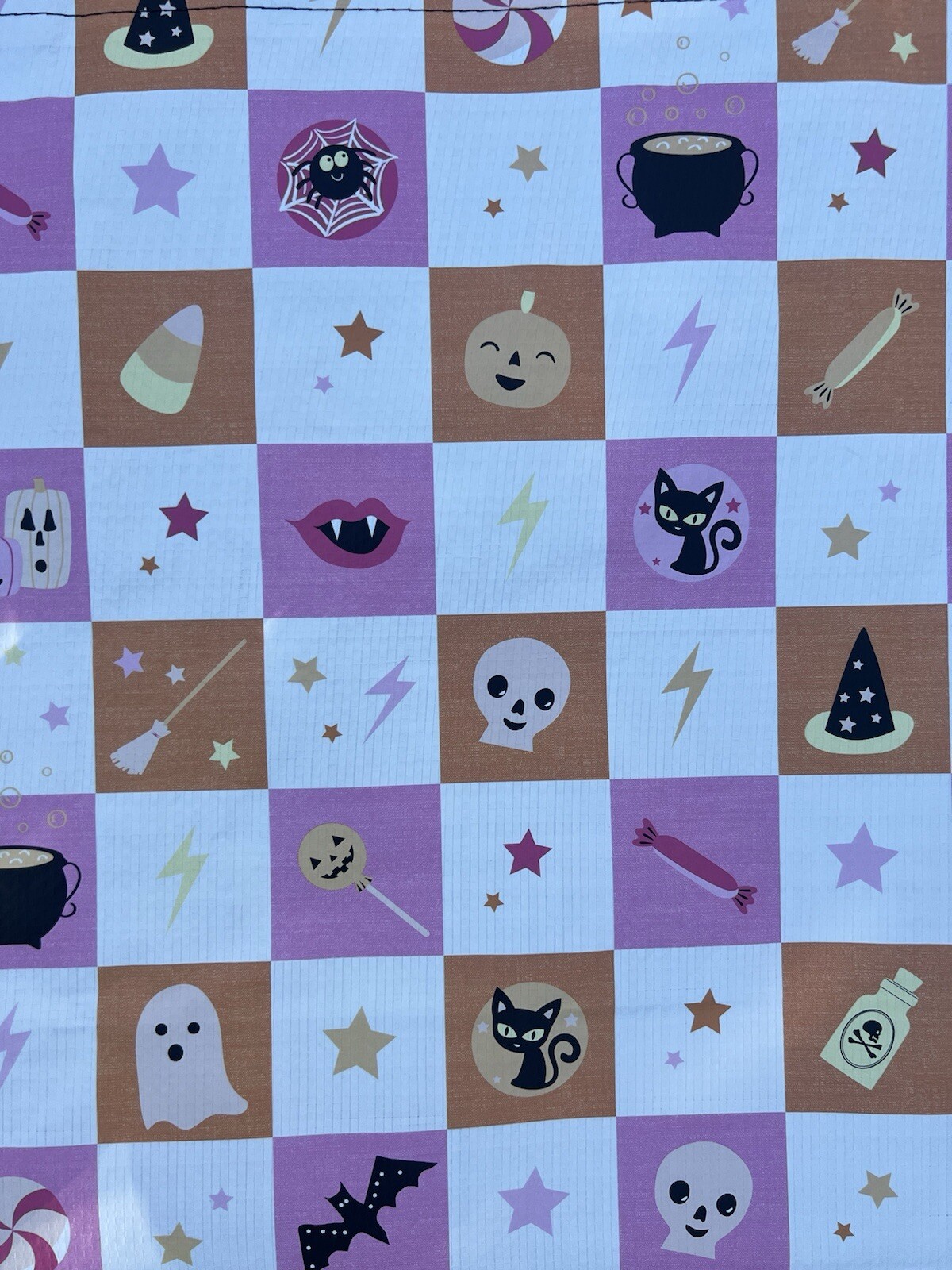 NEW TJMaxx Reusable Shopping Bags Tote FUN HALLOWEEN Pastel Checkerboard🎃