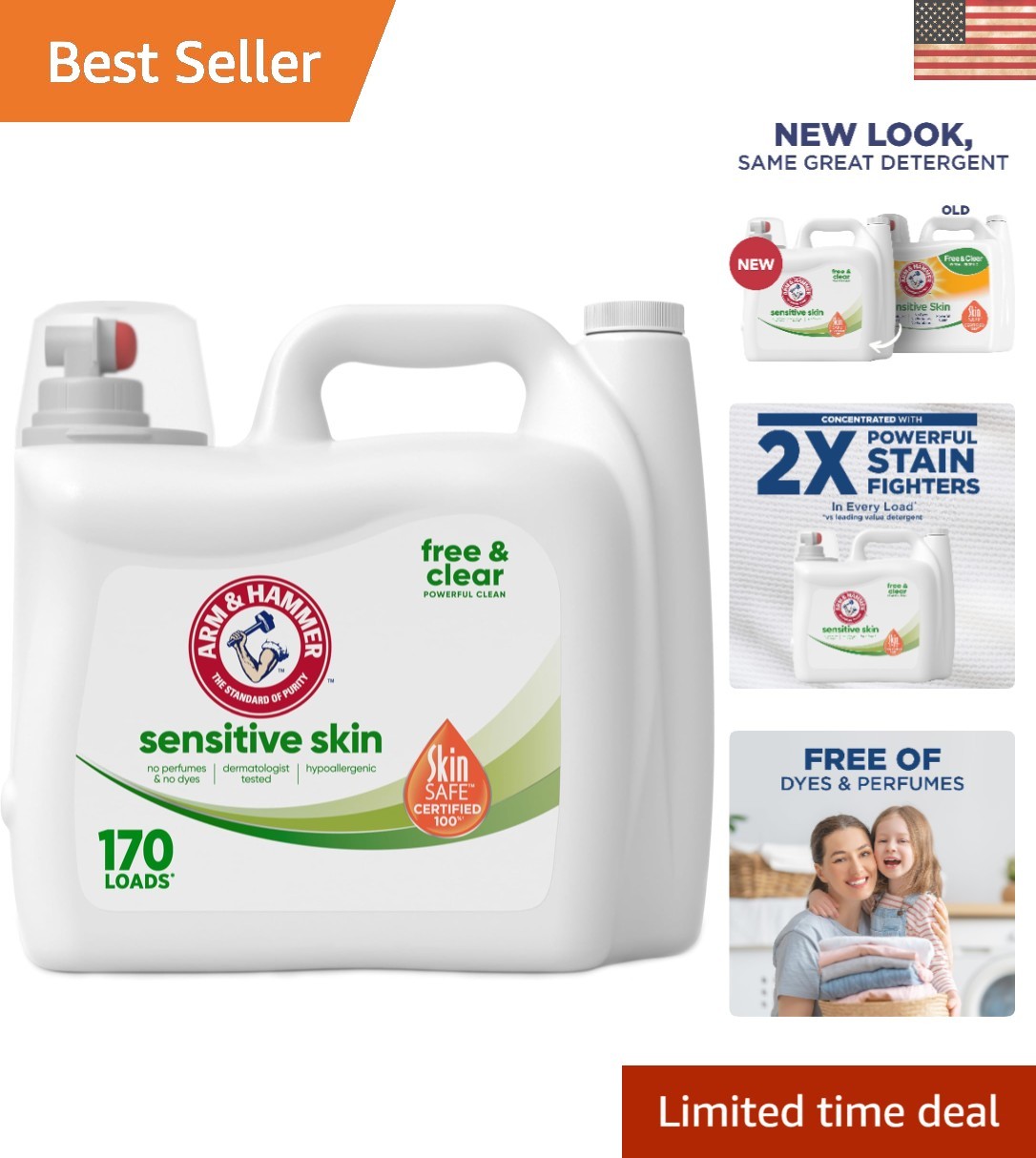 Gentle 170 Fl Oz Liquid Laundry Detergent for Sensitive Skin – Fragrance Free