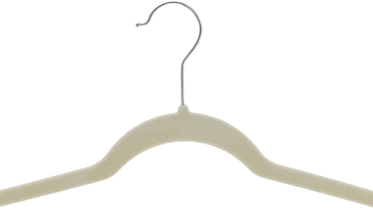 Slim Velvet Non-Slip Space Saving Suit Clothes Hangers, Closet Organizer, Ivory/