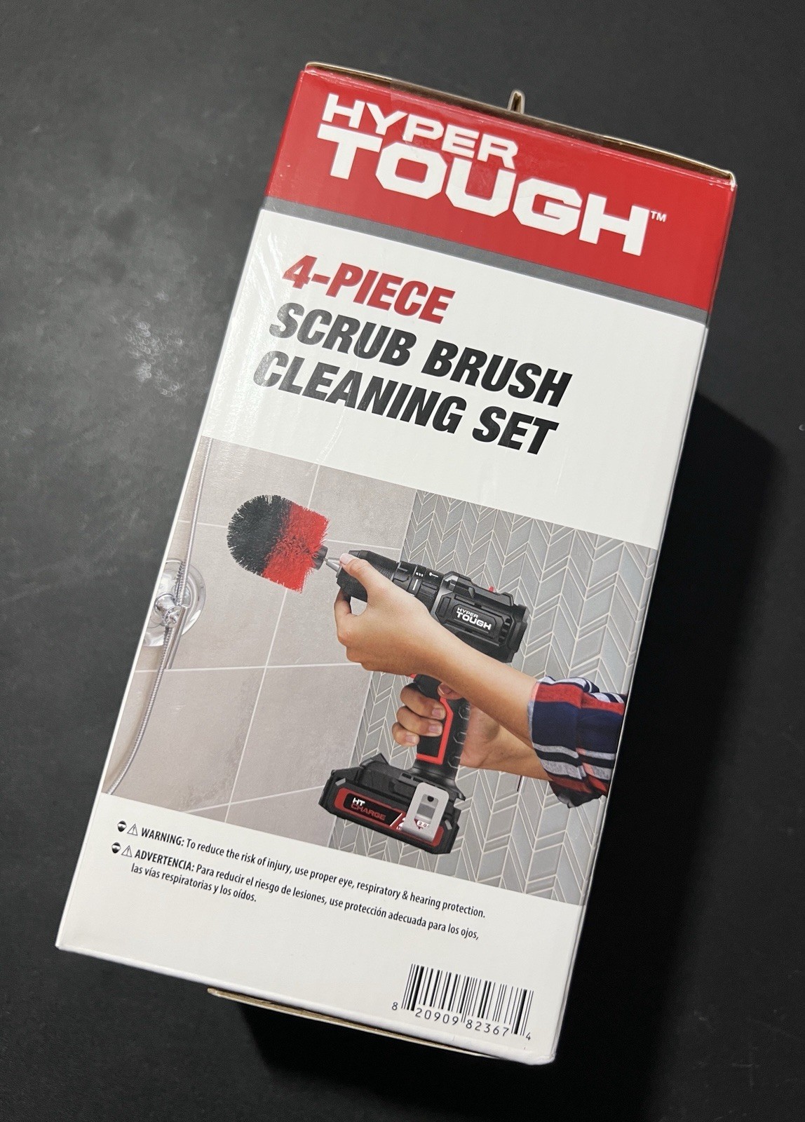 4-Piece HYPER TOUGH Scrub Brush Cleaning Attachment Set for Electric Drills