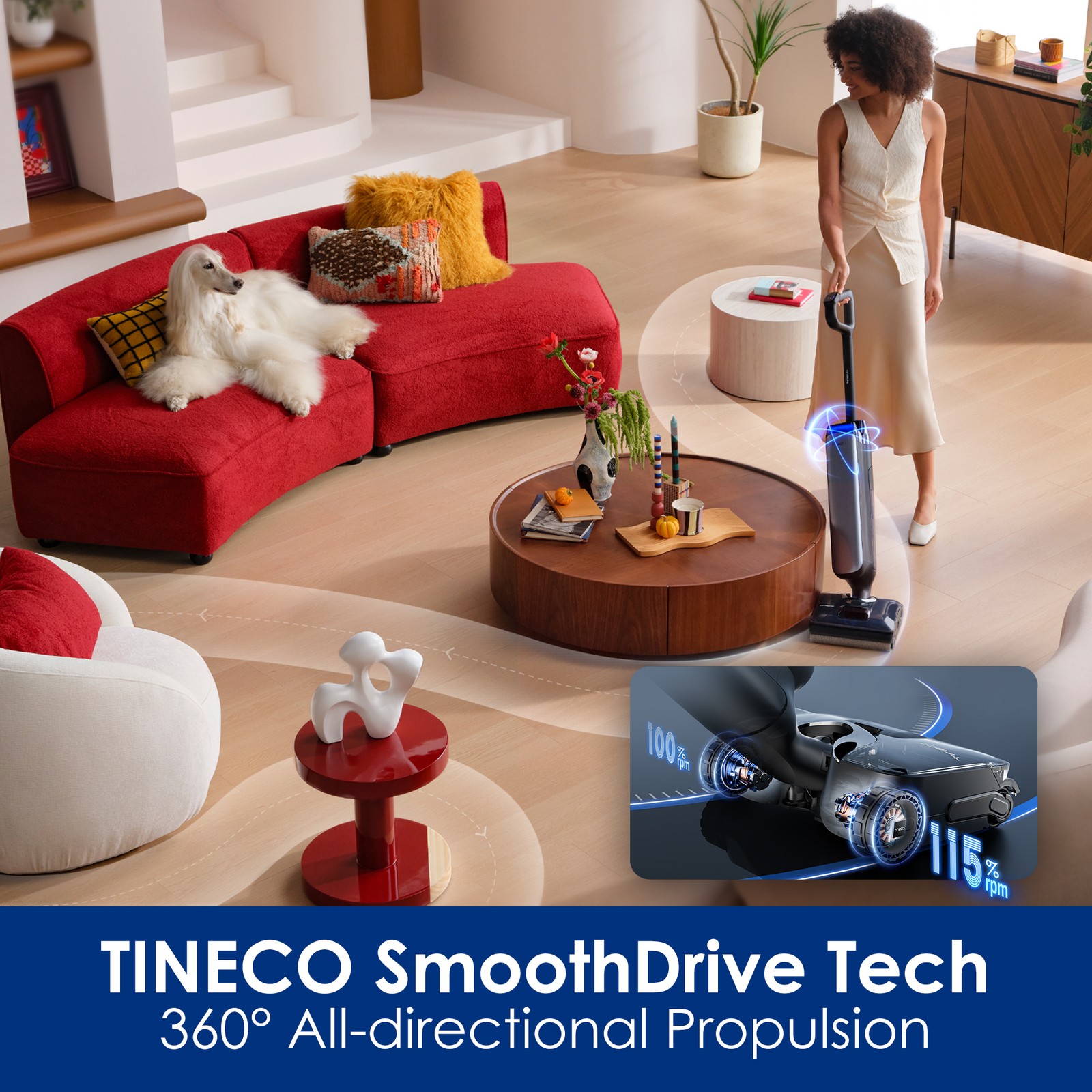 Tineco Floor One S9 Artist Pro Wet Dry Vacuum Cleaner, 22kPa Suction