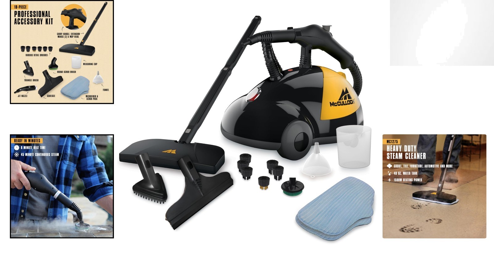 Multi-Use Steam Cleaner with 18 Accessories – Perfect for Floors, Grout & Cars