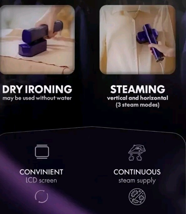 Portable Handheld Garment Steamer Fabric with 15 Sec fast Heat Up 90 ml Water