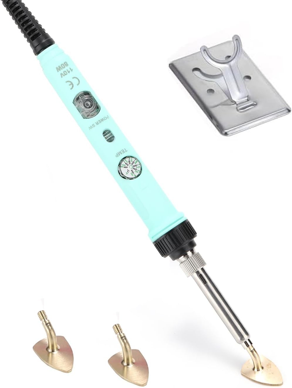 Mini Iron, 80W Small Tiny Iron for Crafts Patches Hats (Green)