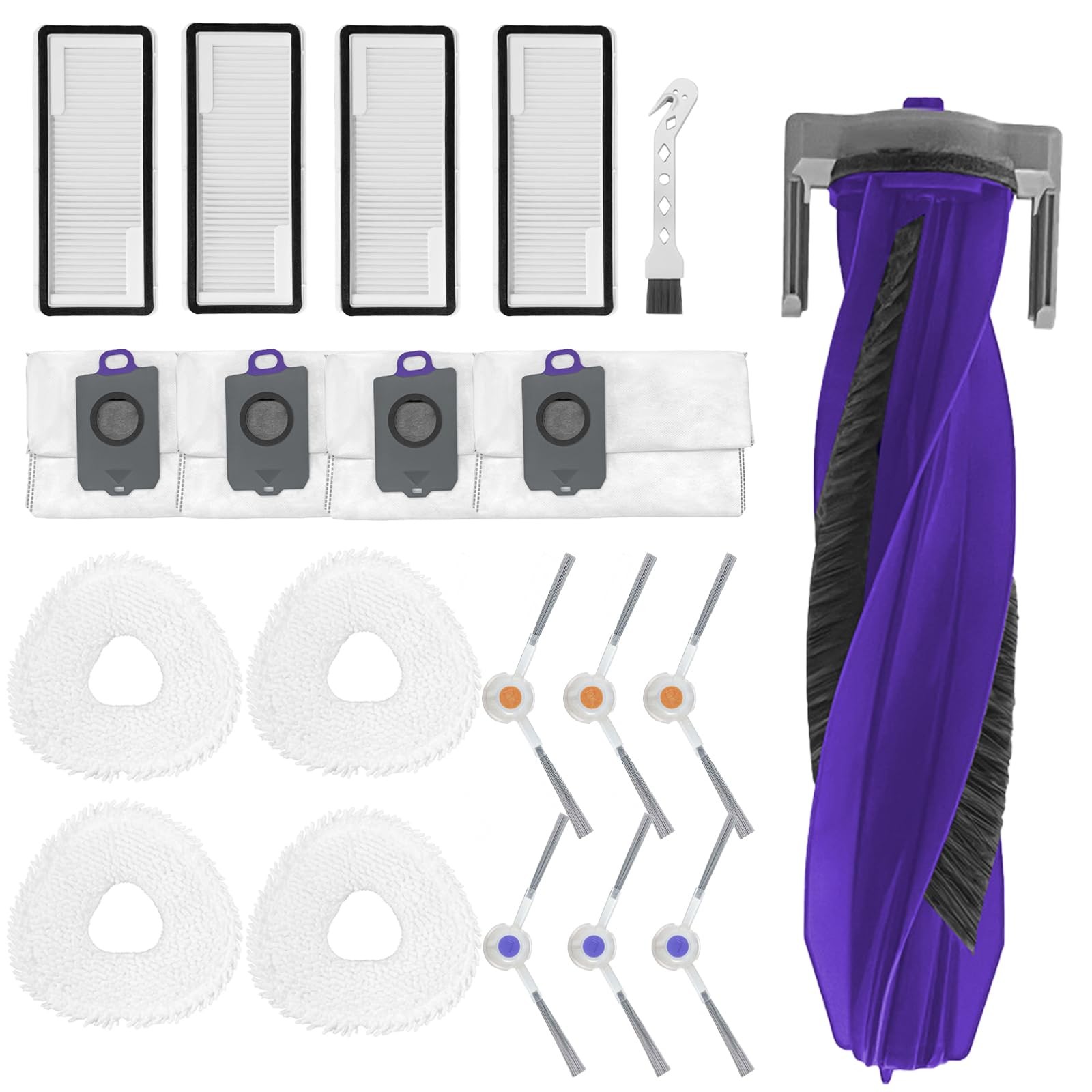20 Pcs Kit for Narwal Freo Z10 / Freo Z10 Ultra Robot Vacuum, Main Roller Bru…