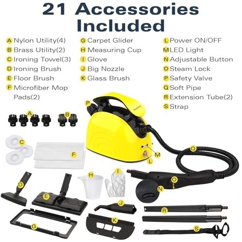 Waitbird Steam Cleaner,Multi-Purpose Steam cleaner | with 21 Accessories|248 F H