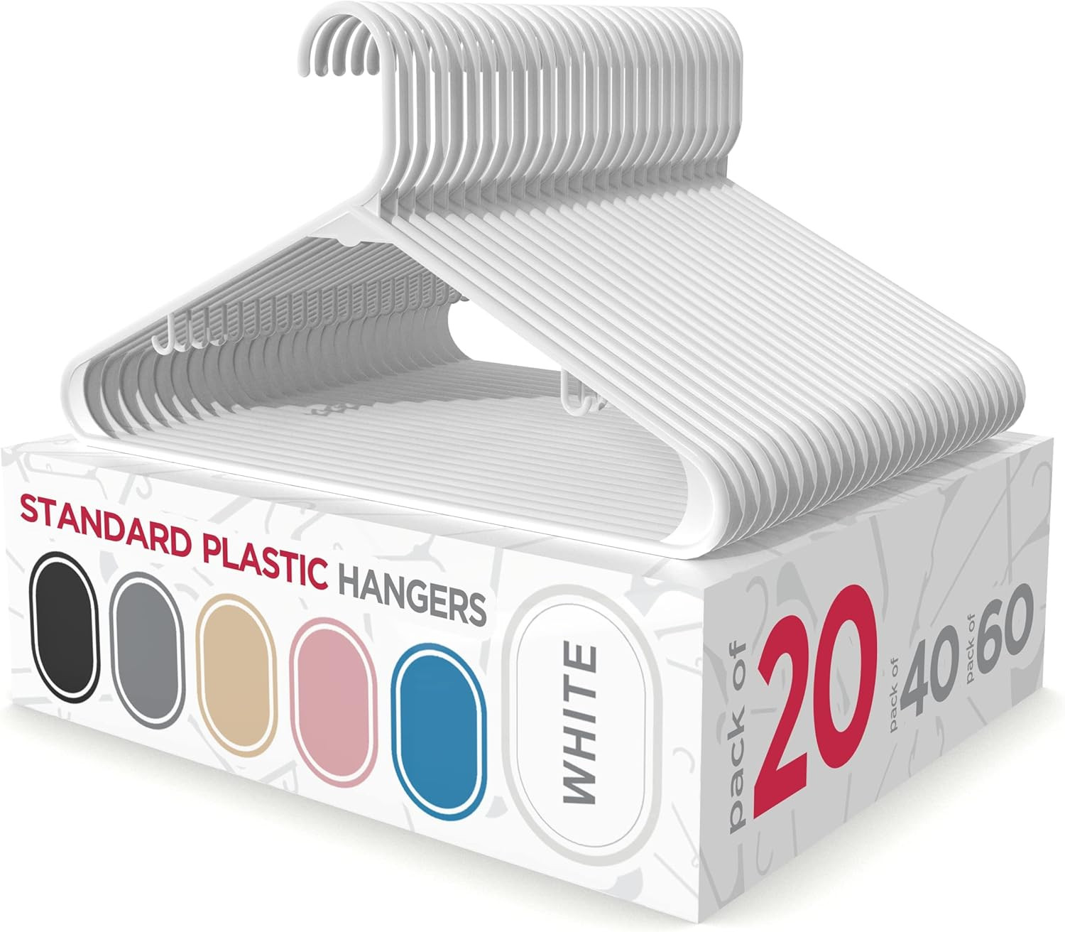 Sharpty Plastic Hangers Clothes Hangers for Clothing, Closet, Coats & Shirts – D
