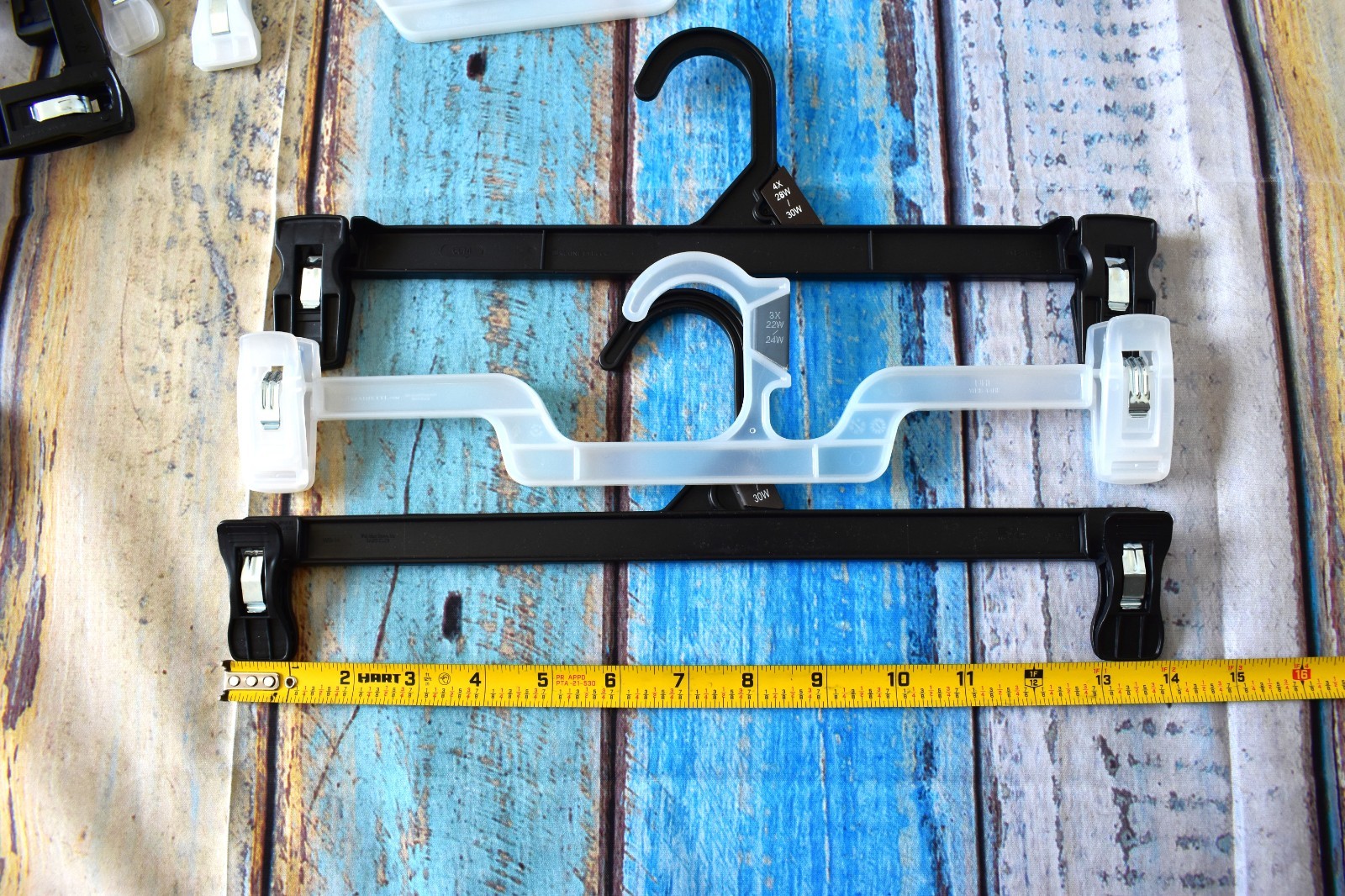 14” Duty Plastic Pants Hangers, Black Skirt Hanger Miscellaneous LOT OF 70
