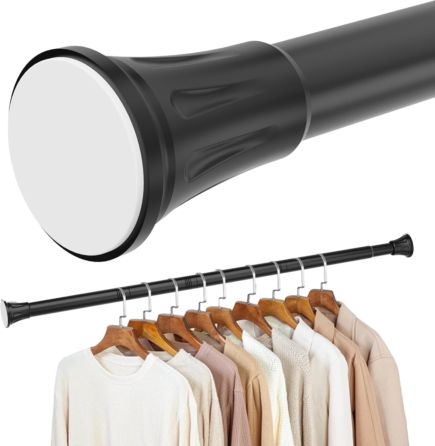 1.1 Inch Diameter Tension Closet Rods for Hanging Clothes 32-72 Inch, Adjustable
