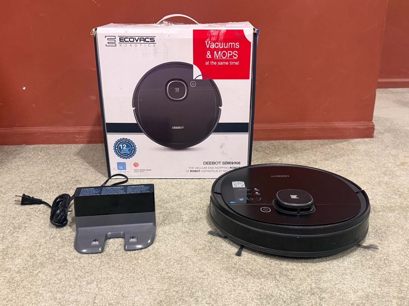 ECOVACS Deebot OZMO 920 2-in-1 Mopping Robotic Vacuum Cleaner Wi-Fi Smart App