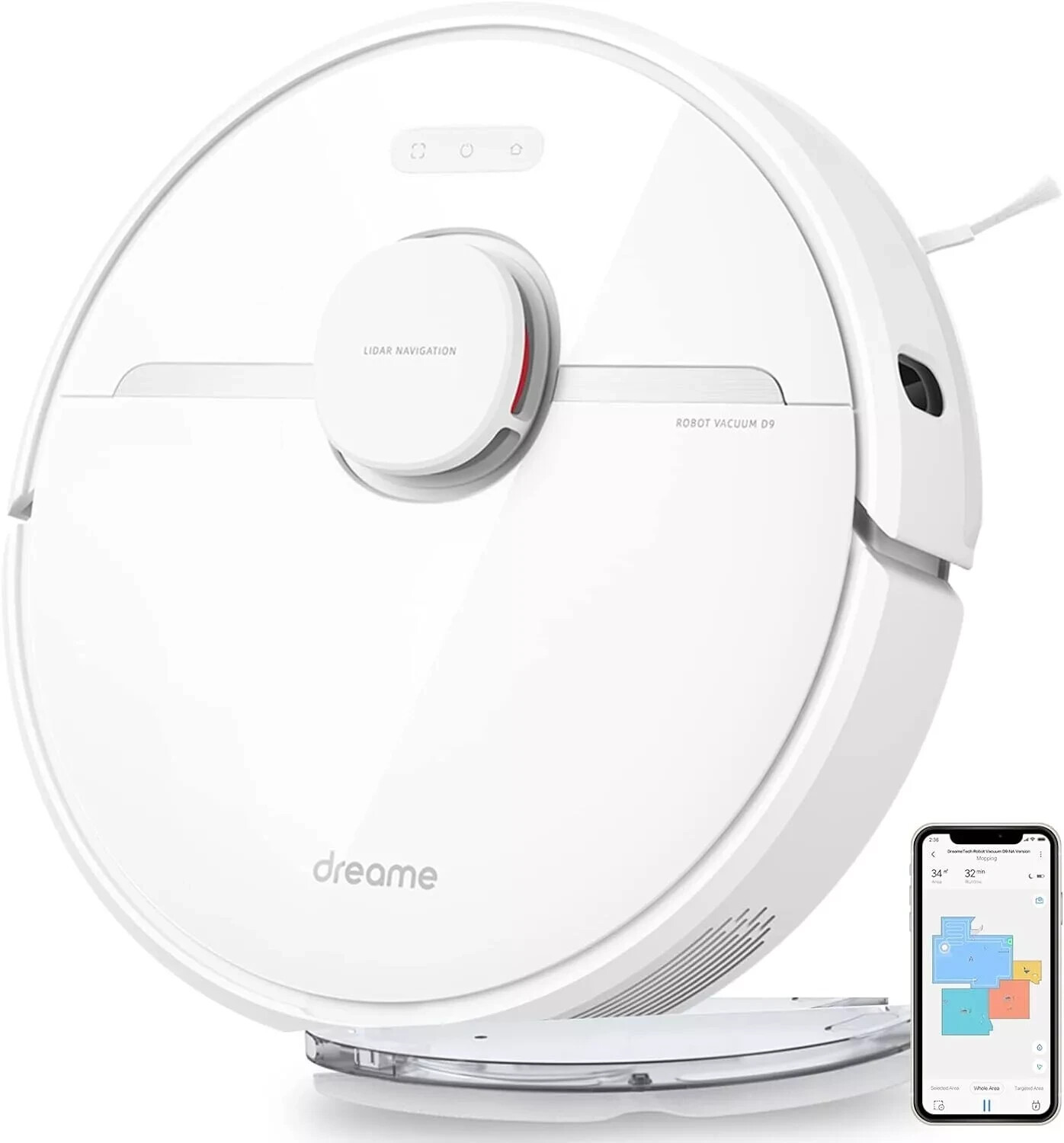 Dreame D 9 Robot wet and dry Combo Mopping for Carpet Hard Floor vacuum / mop