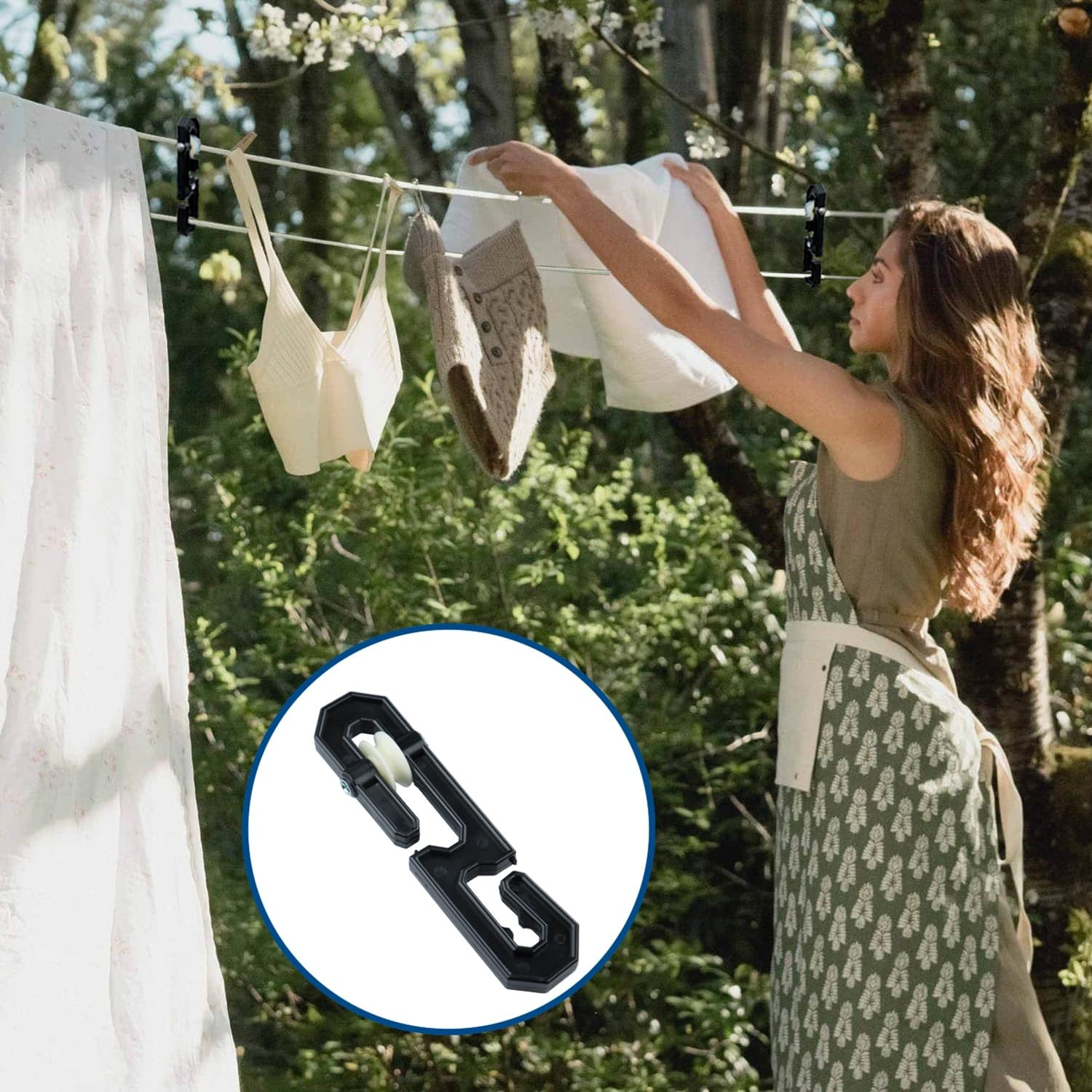 2 Pack Clothesline Spreader, Plastic Aluminum Clothesline Separator Pulley Ki…