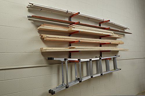 6 Shelf Lumber Storage Rack Wall-Mounted Steel Wood Pipes Rack 660LB New