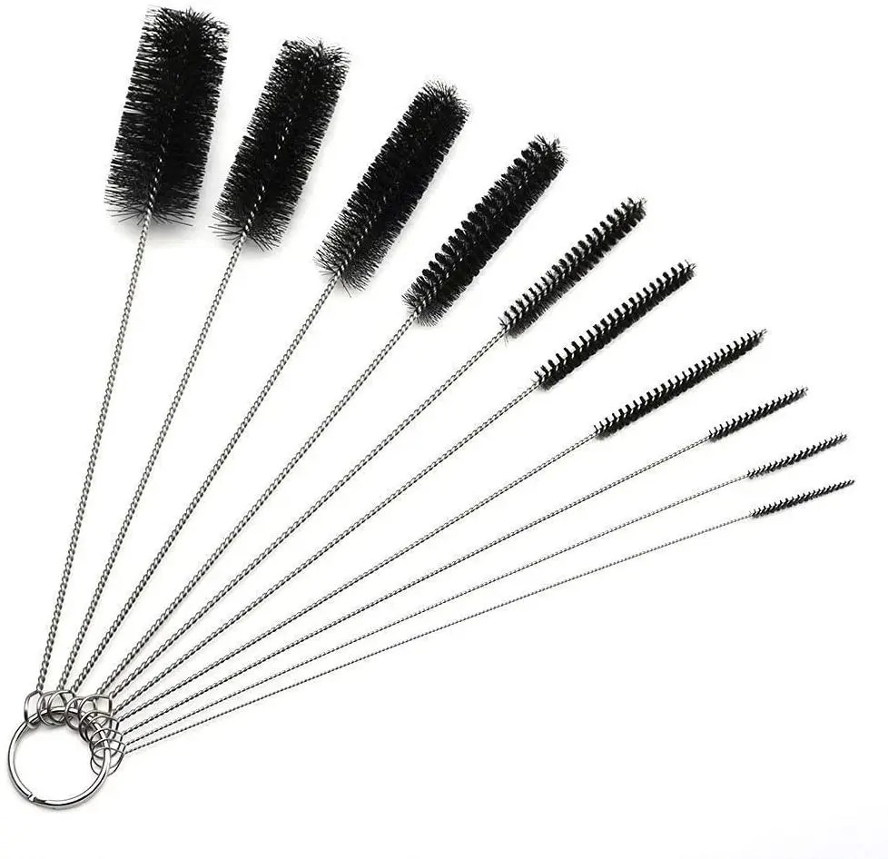 10Pcs Nylon Straw Brush Cleaner Bottle Tube Pipe Small Long Cleaning Set