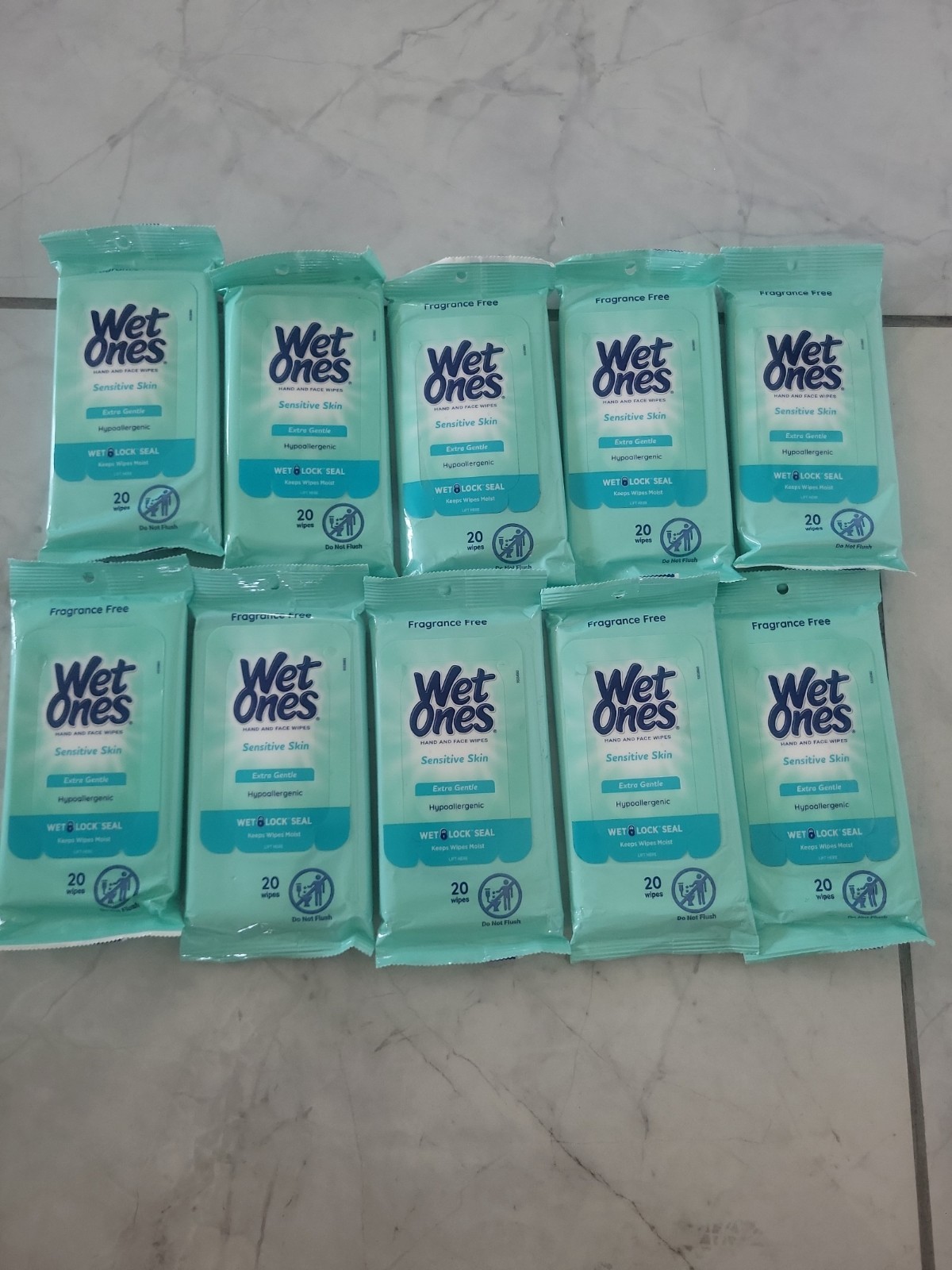 10 Packs Bulk 200 Wet Ones Hand Face Wipes Sensitive Skin Fragrance Free