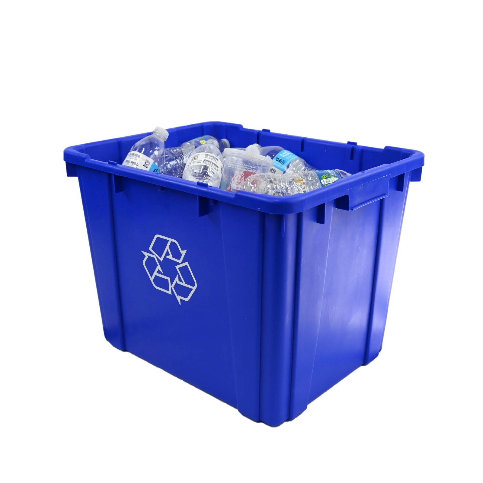 Project Source 14-Gallon Blue Indoor or outdoor Recycling Bin