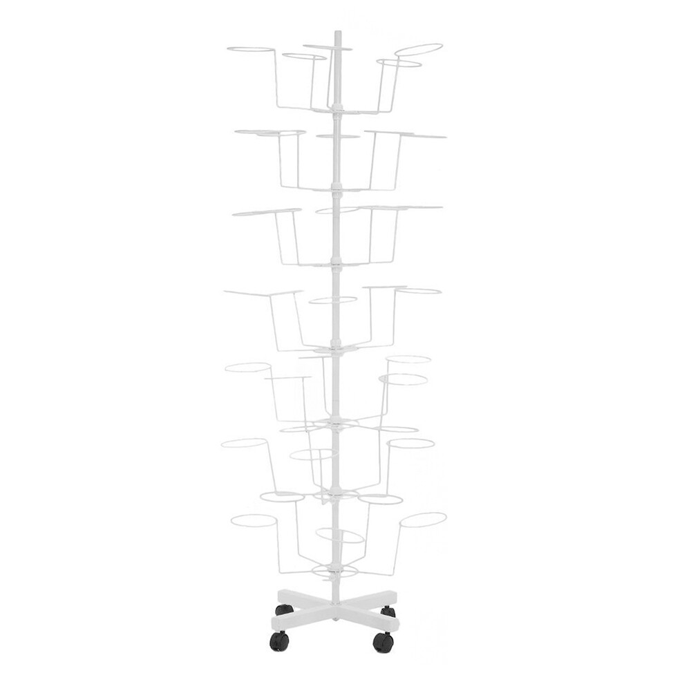 Rotating Hat Display Rack Free Standing Metal Floor Caps Headwear Stand 7 Tier