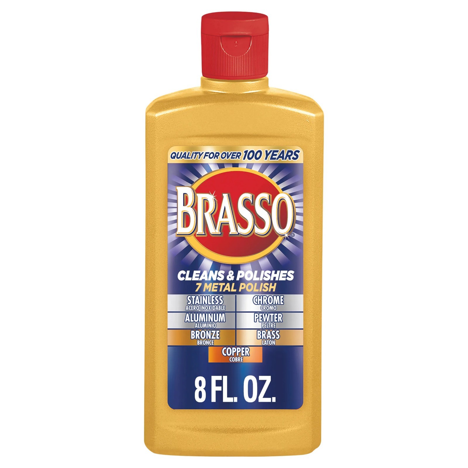 Brasso Multi-Purpose Metal Polish 8 oz Brass Copper Chrome Cleaner