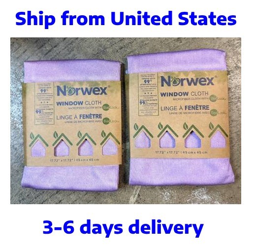 2 COUNTS (2 Pieces) Norwex Window Cloth – Purple – FAST FREE SHIPPING