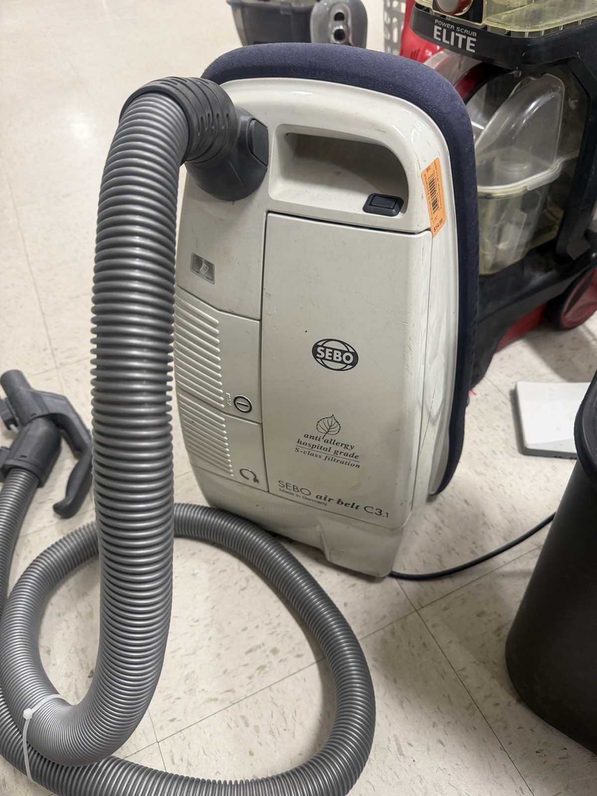 SEBO C3.1 Air Belt Hospital Grade Canister Vacuum w/ Want Floor Nozzle