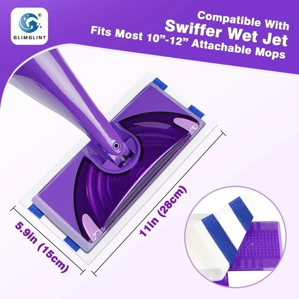 (64 Count) Mop Pad Refills Compatible with Swiffer Wet Jet, 4-Layer Thickened