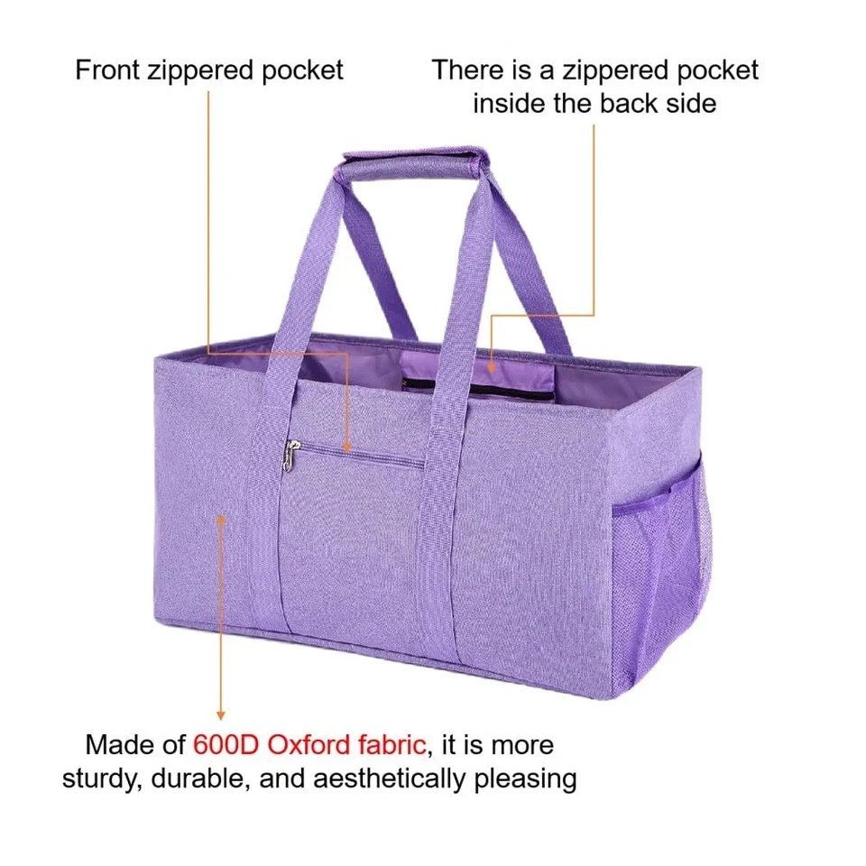 Extra Large Utility Tote BagReusable Shopping Bags with Handles – WaterproofF…