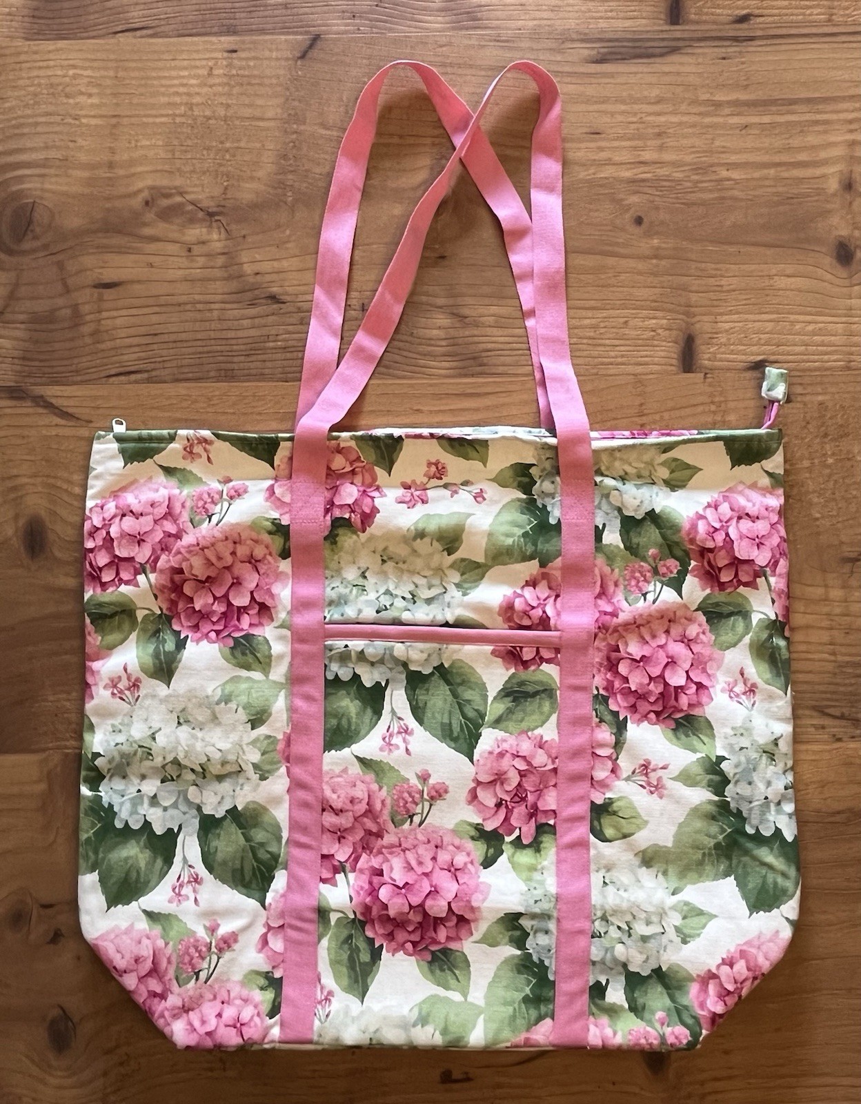 Insulated Market Shopping Tote Pink Pale Blue Hydrangeas Nice Summer Style Beach