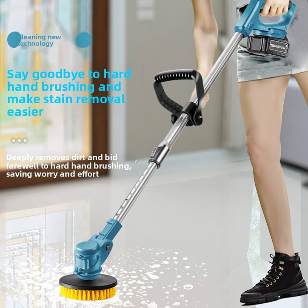 5000RPM Electric Spin Scrubber with Two Batteries Cordless Tile Floor Scrubber
