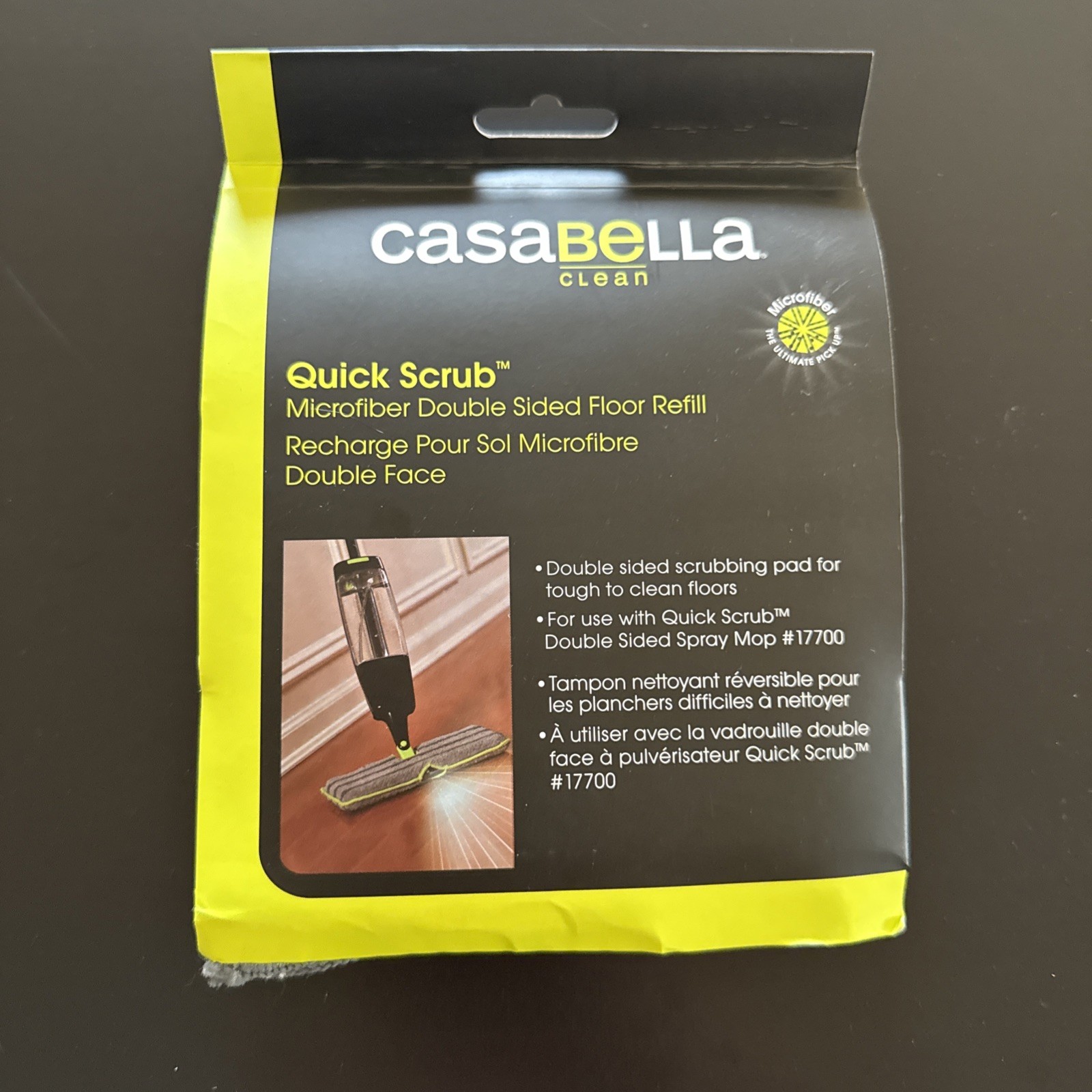 Casabella Quick Scrub Microfiber Double Sided Floor refill For Mop #17700