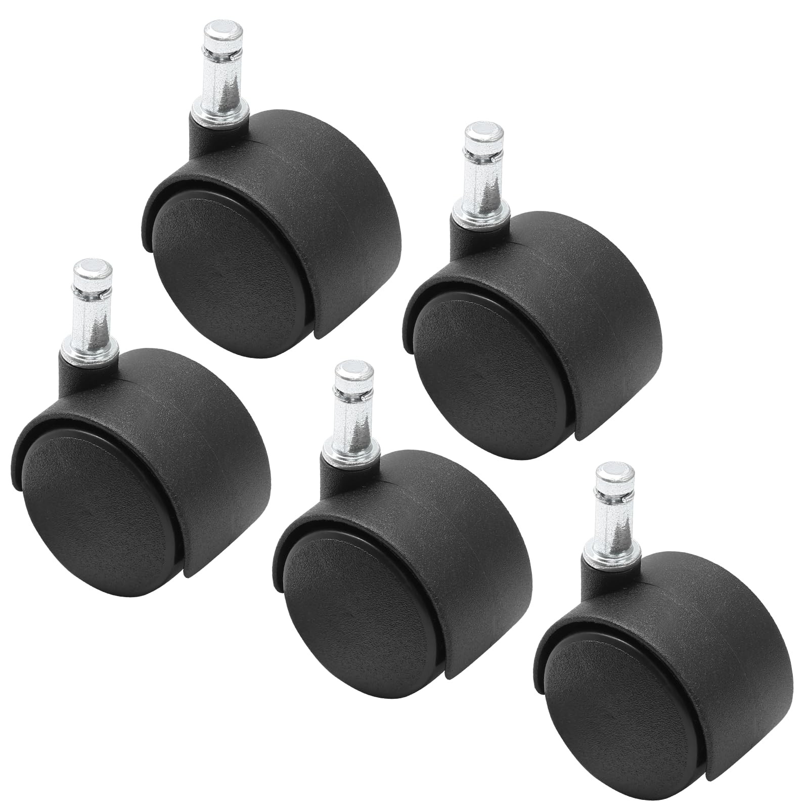 1.5 Inch Swivel Caster Wheels, M8 Circlip Stem, 5pcs