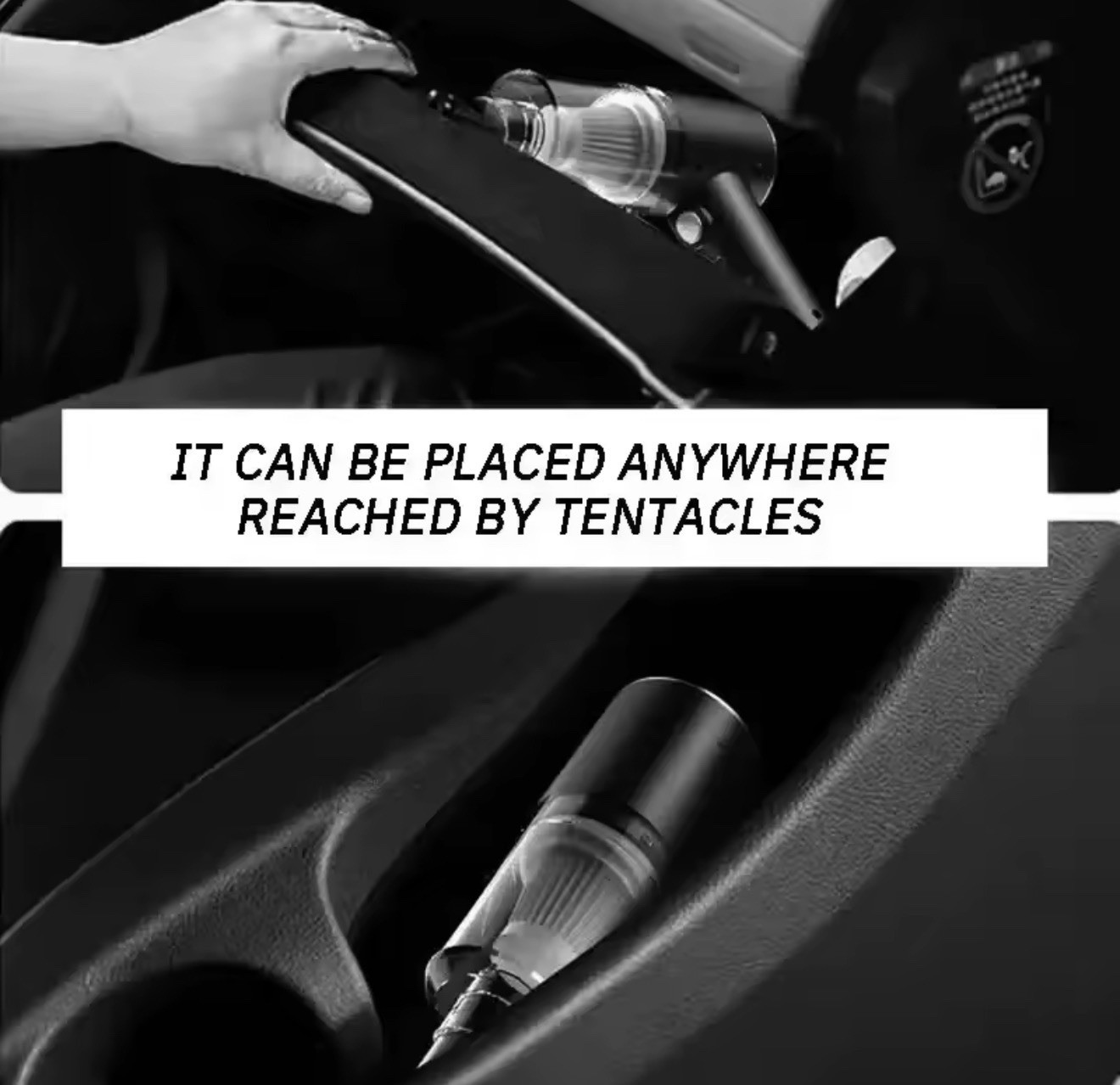 3-in-1 Cordless Car Vacuum Cleaner USB Rechargeable Handheld Air Blower -Black