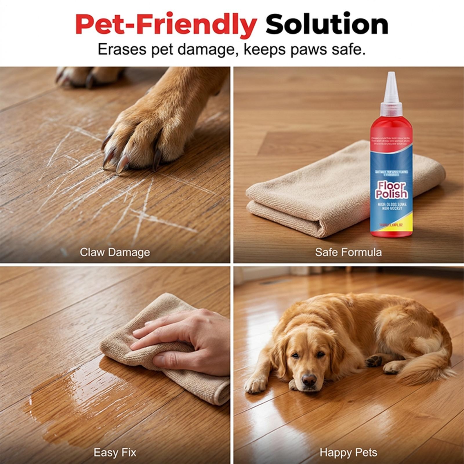 Wood Floor Polish Furniture Repair Polish High Gloss Shine Restorer Non-Greasy
