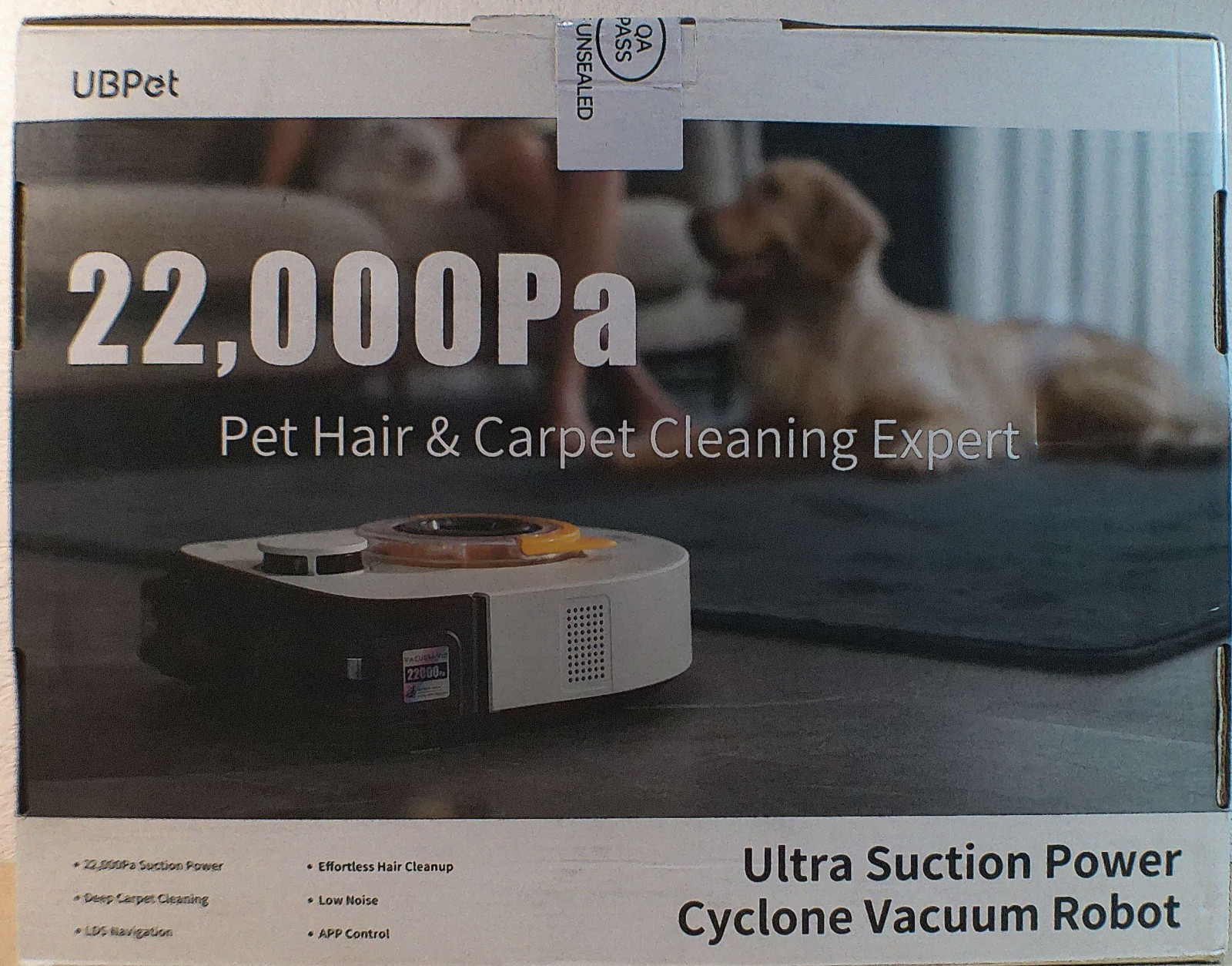 UBPet 22,000Pa Cyclone Robot Vacuum for Pet Hair & Carpet WiFi/App control