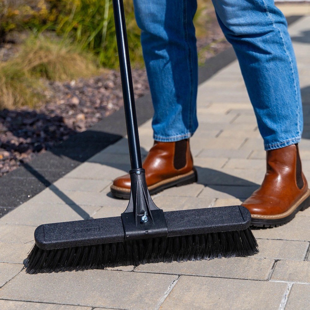 High Power Push Broom Multi-Surface 18 inch with Steel Handle