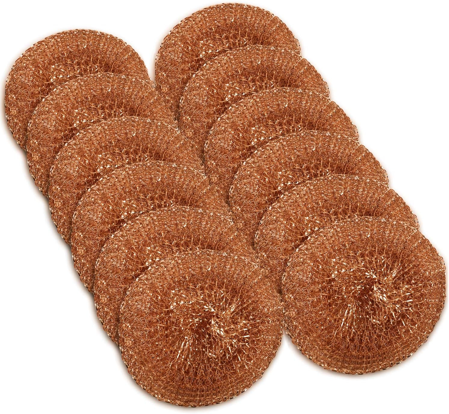 12 Pack Copper Coated Scourers By “ Scrubber Pad Used For Dishes Pots Pans And O