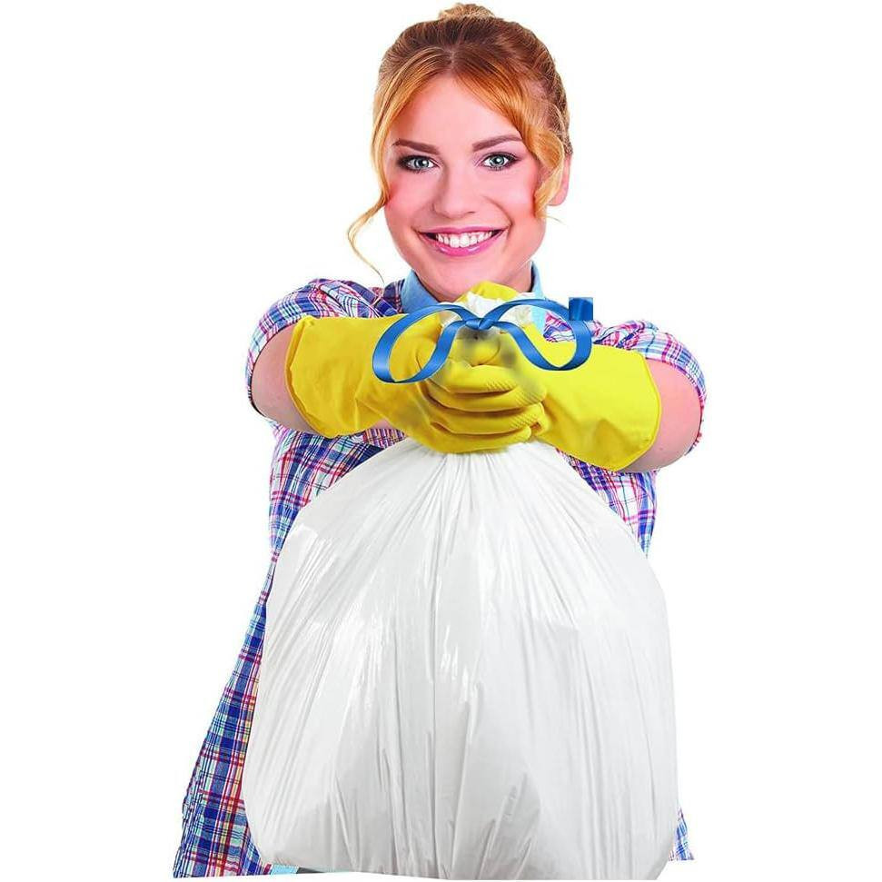8 Gal. 0.7 MIL White Drawstring Fresh Scented Trash Bags-22 In. X 22 In. Pack of
