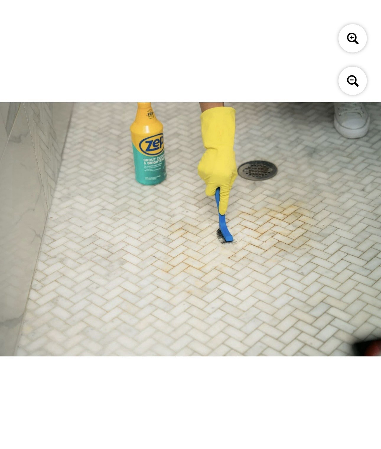 Zep Grout Cleaner and Brightener and Easy to Use Handheld Brush Case Of 2 32 oz