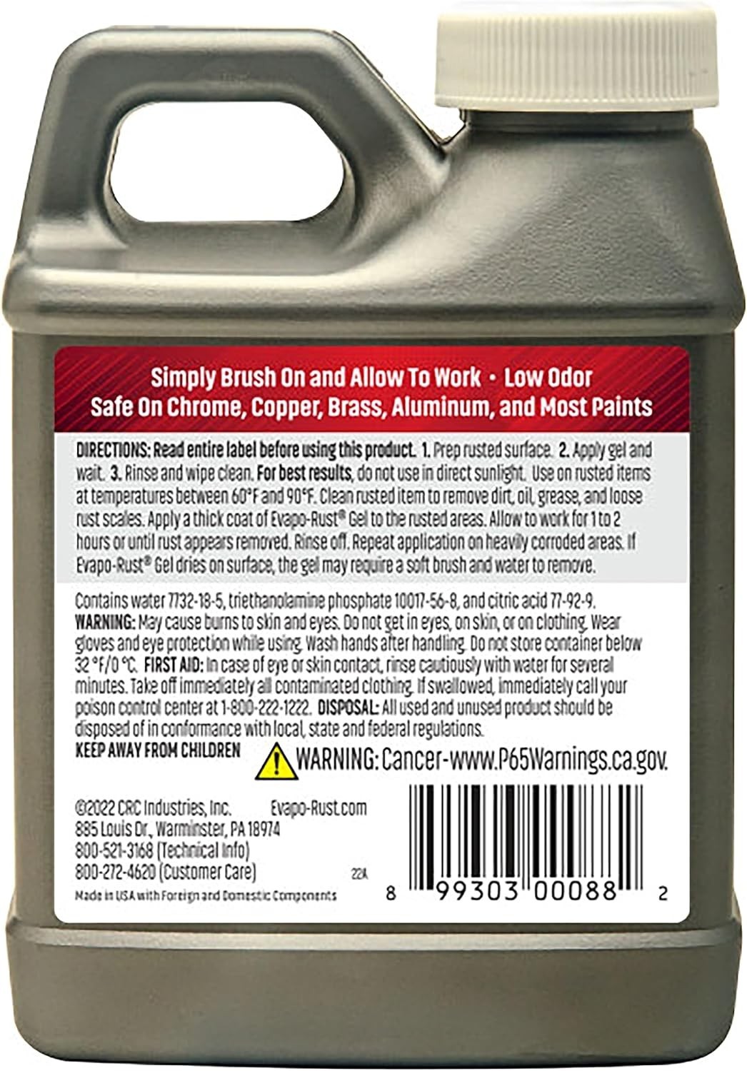 CRC Gel Rust Remover, 8 oz Bottle