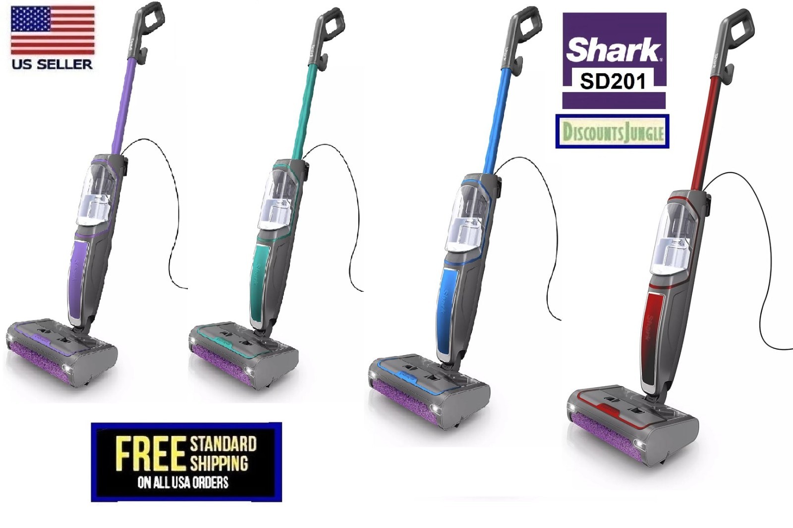 Shark SD201 Steam Pickup 3-in-1 Steam Mop Picks Up Debris Deep Scrubs Cleaner