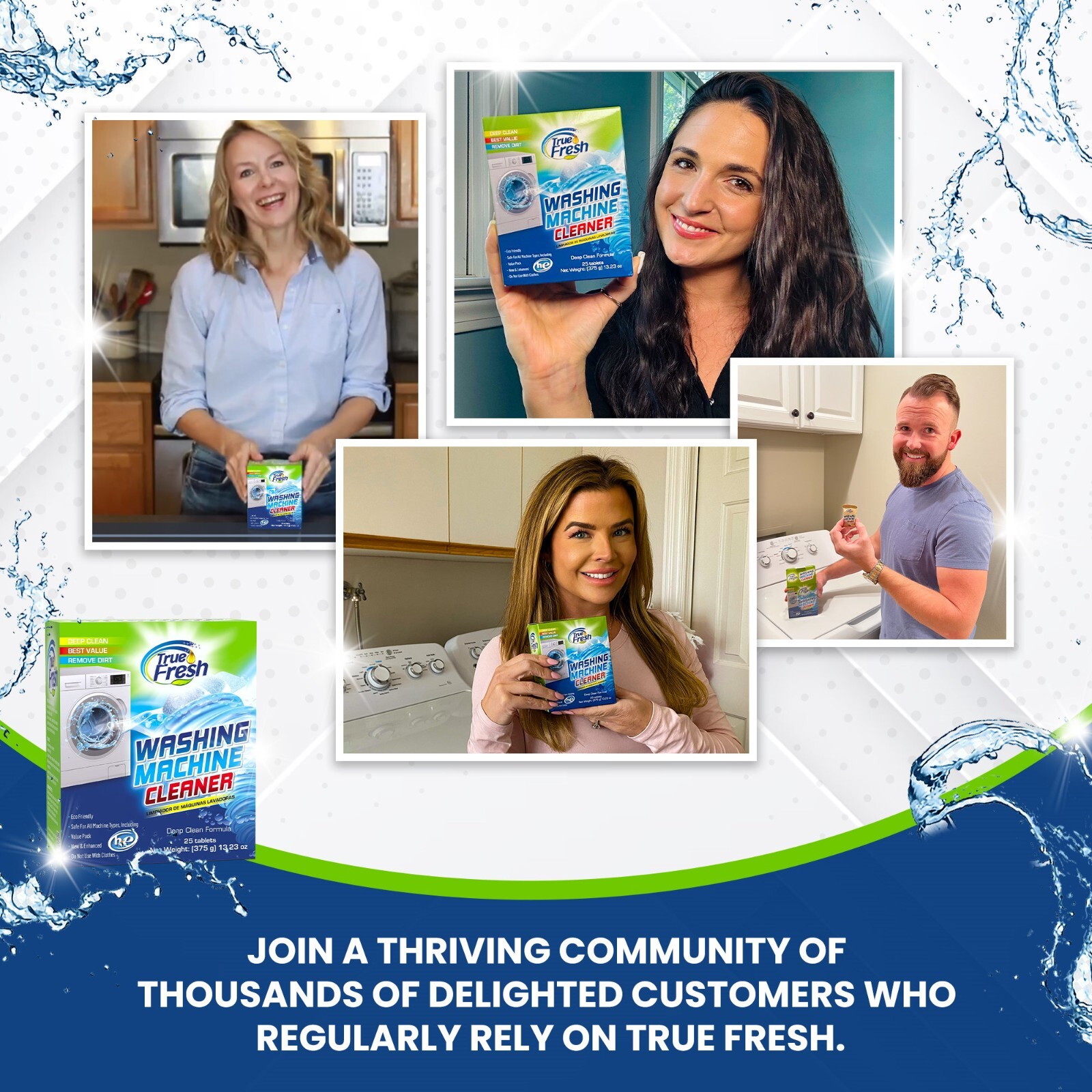 True Fresh Washing Machine Cleaning Tablets – 25 Solid Deep Cleaning Tablets