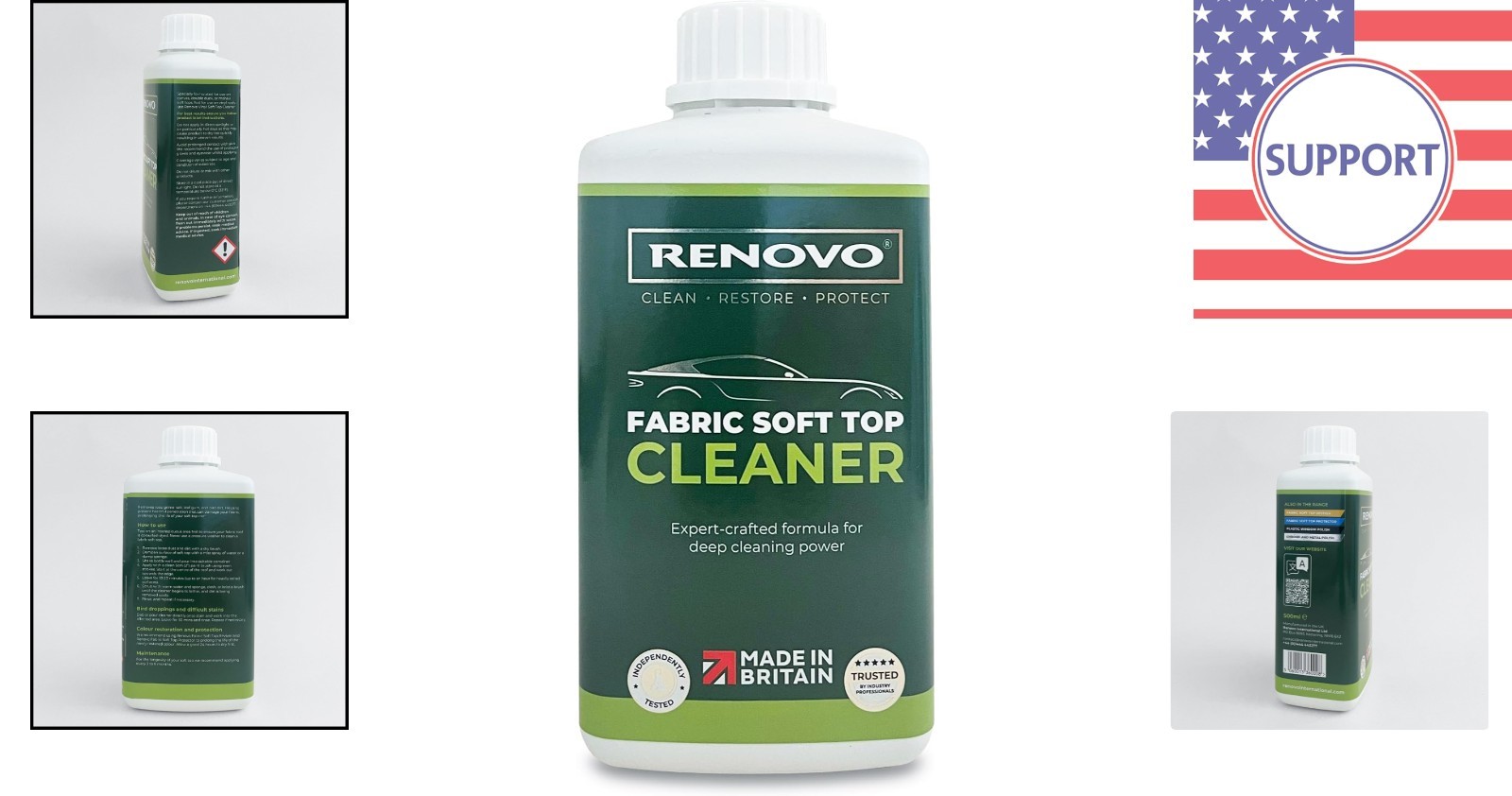 500ml Water-Based Fabric Cleaner for Convertible Soft Tops – Easy Application